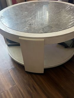 Living Spaces  Marble Wood Coffee table