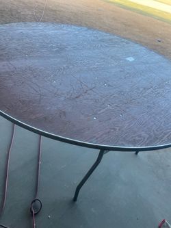 Round wood party table 2 available $40 each