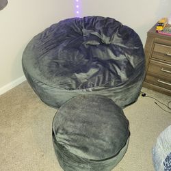 Bean Bag Chair And Foot Stool