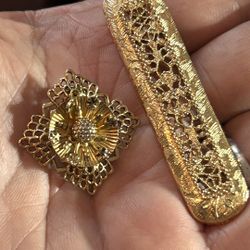 Two Vintage Gold Filled Brooches 