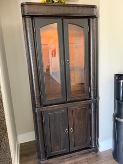 Dark wood wine cabinet