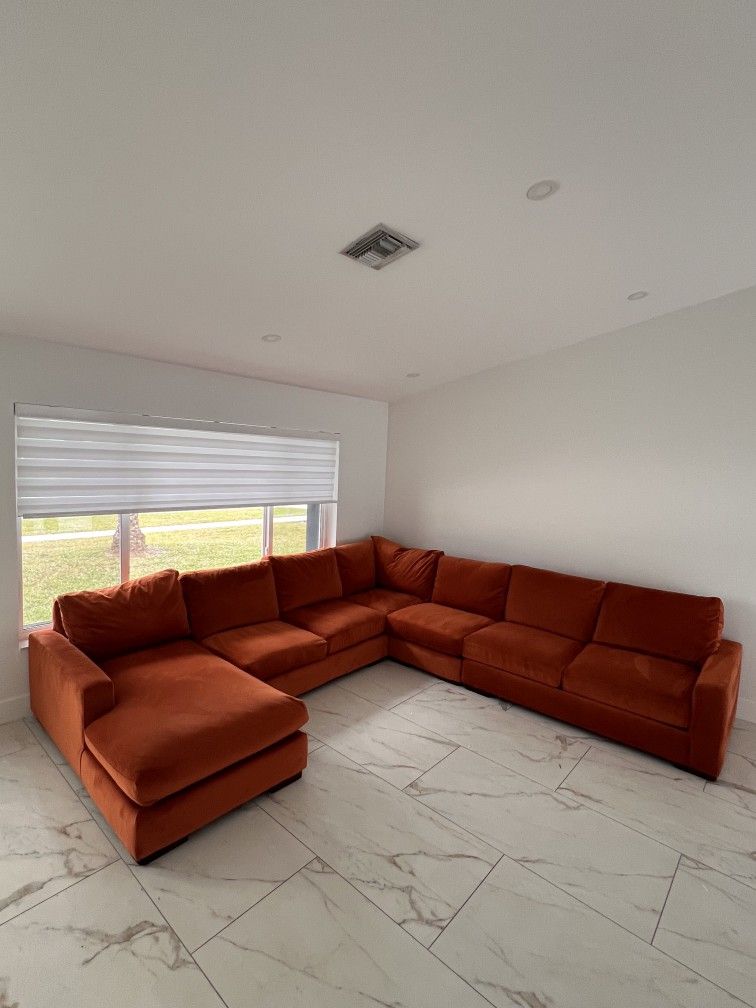 Kevin Charles Orange Sofa 7 Peice  50% Off Orginal Price 