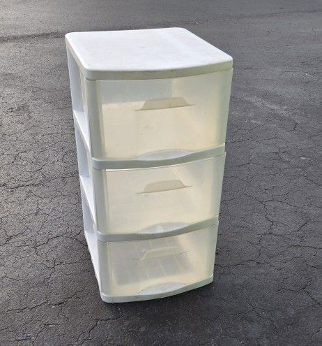 Small white 3 drawer storage organizer bins