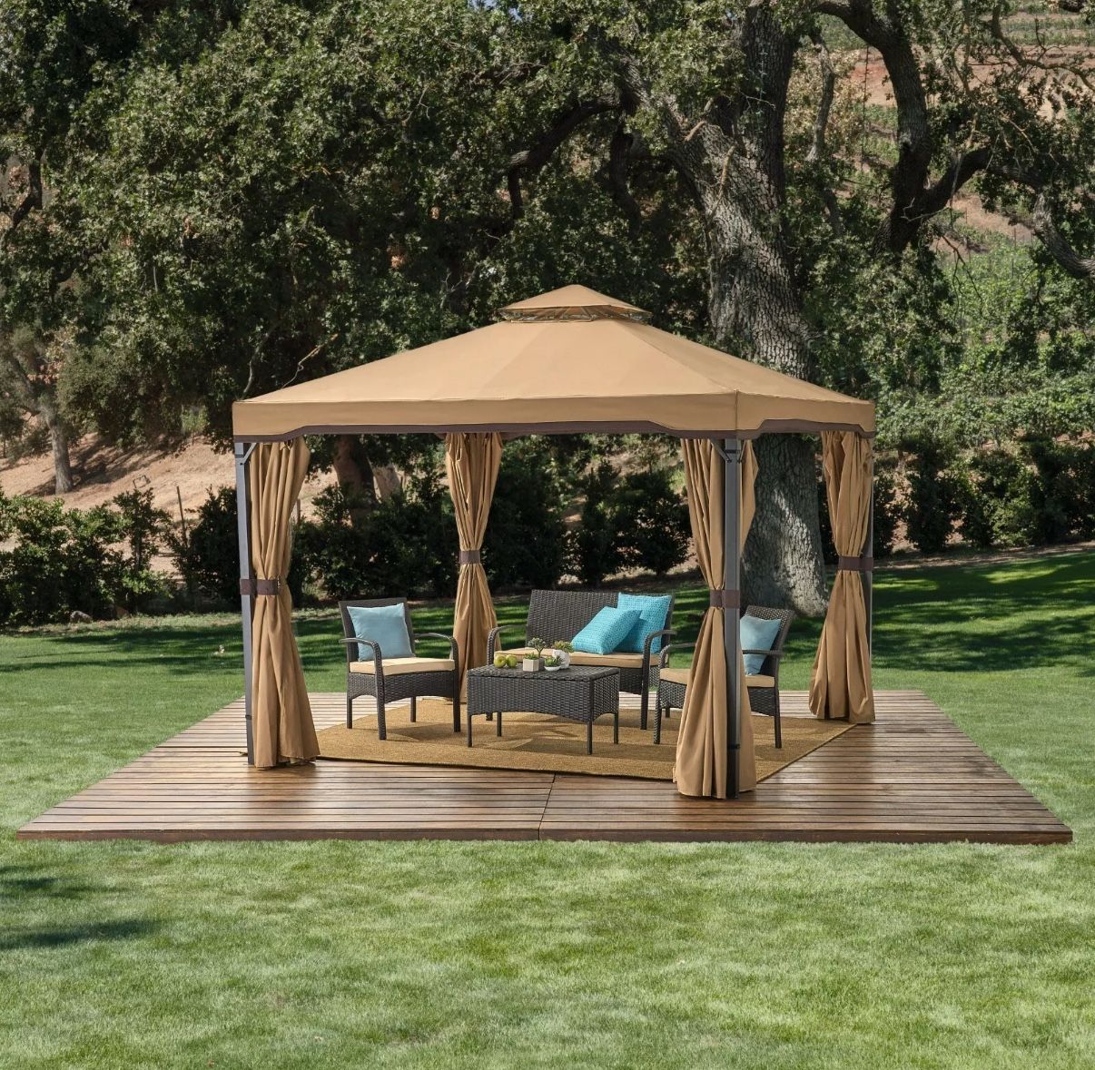 Outdoor Gazebo 10x10 – Curtains & Mosquito Netting