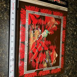 Vintage Japanese Musical Photo Album With Mother Of Pearl lacquered in black, polychrome 