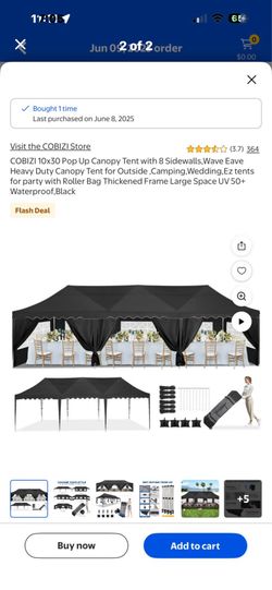 Cozibi 10x30 tent with sides