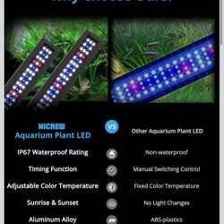 NICREW C10 Plants Freshwater LED Aquarium Light, Full Spectrum Fish Tank Light with LCD Timer, Color Temperature Adjustable, 48-60 in, 32 Watts 