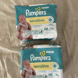 Pampers sensitive baby wipes 4 packs 336 wipes - fragrance free