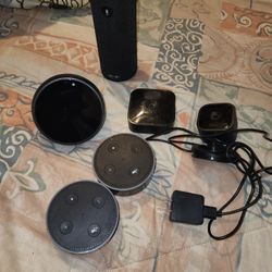 Lot of 4 Amazon Echo Devices + 2 Blink Cameras - Echo Tap WORKS, Others AS-IS
