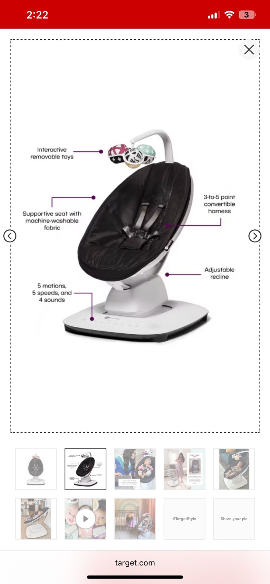 4Moms Mamaroo Multi Motion Baby Swing