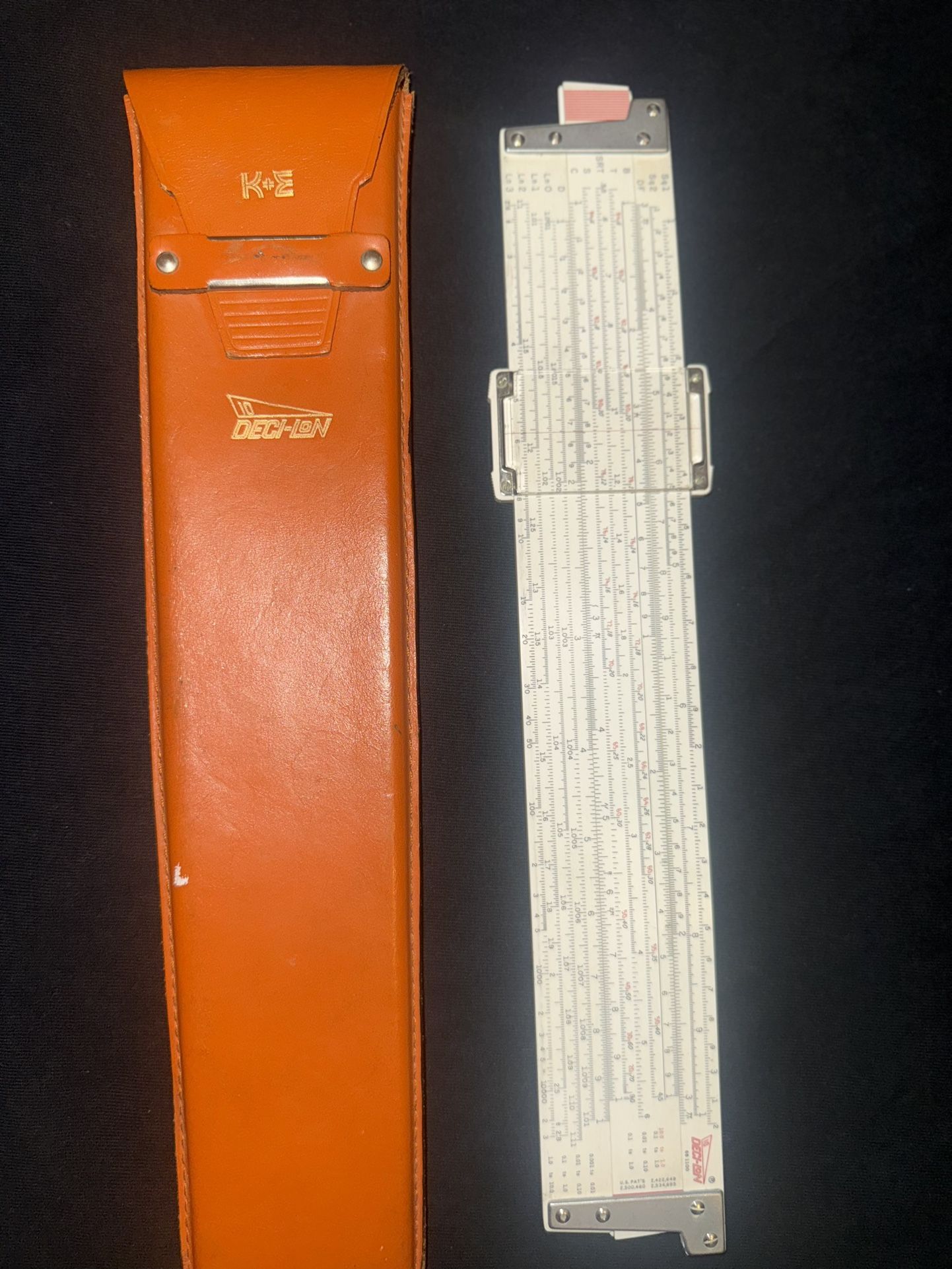 Vintage Keuffel & Esser Deci-Lon 10 #68-1100 Slide Rule with Leather Case K+E Us