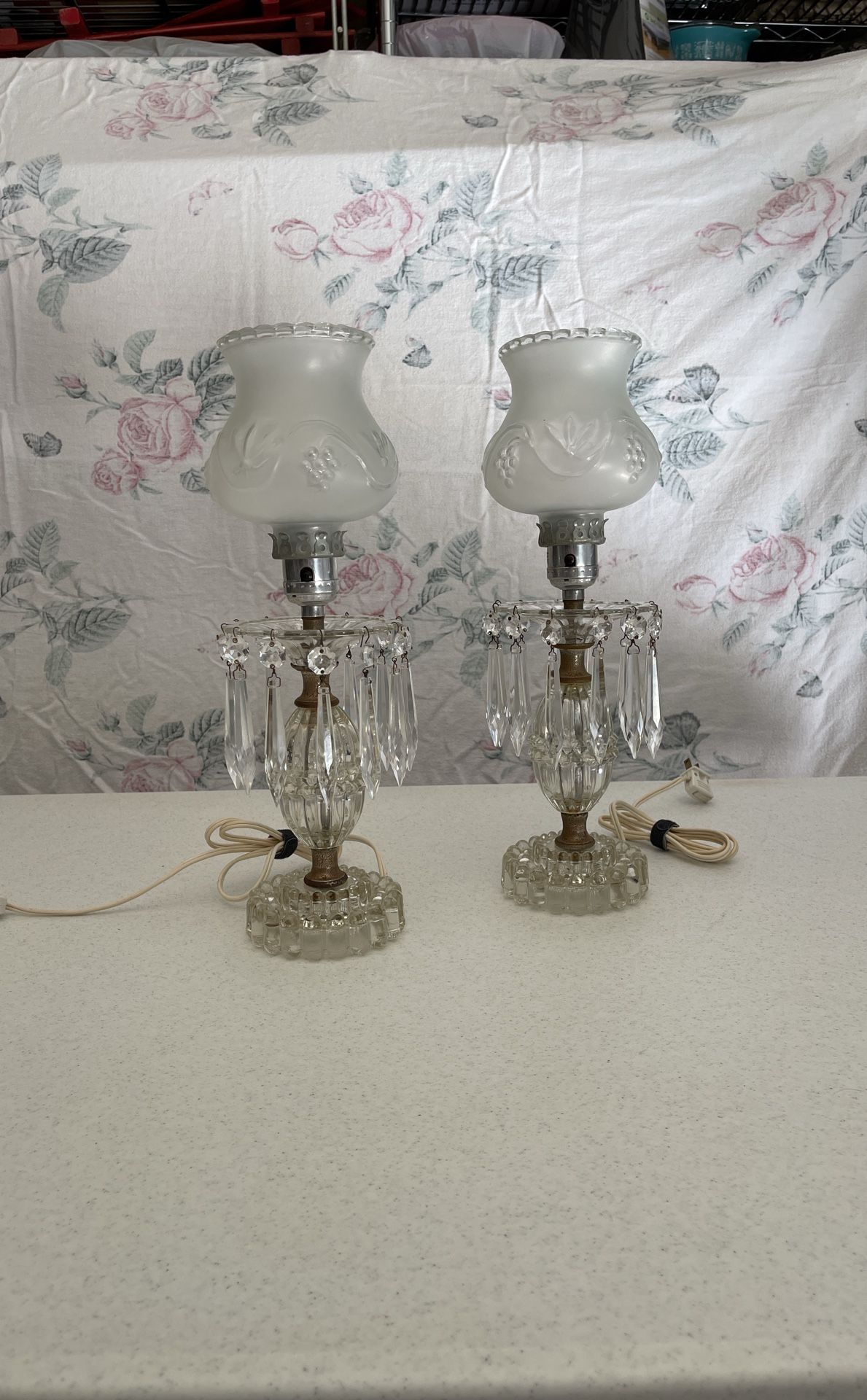 Vintage Crystal Bedroom Lamps