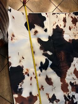 Brown/Black/Off White Velboa Cow Animal Short Pile Fabric