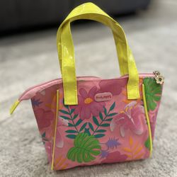 Small Pink Poppy Girls Summer Beach Bag