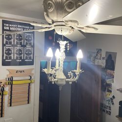 Beautiful White Fan Chandelier Shabby Shiek