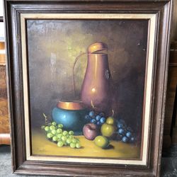 Vintage Oil Painting Still Life Signed By Artist  