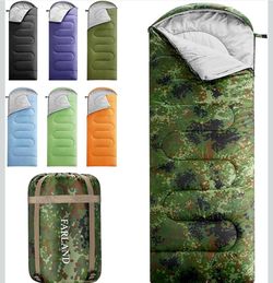 FARLAND Sleeping Bags 30℉ for Adults Teens Kids with Sack Portable, Camouflage Large 