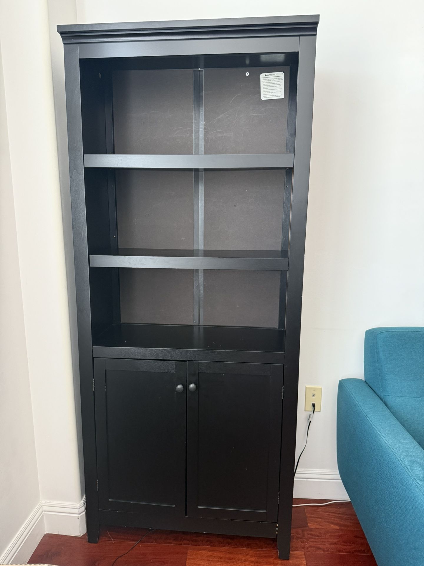 72” Tall, 5-shelf, black Book Case