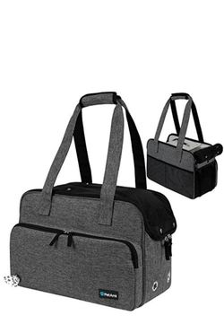 PetAmi Small Dog Purse Carrier Airline Approved Ventilated Sherpa Bed Dark Gray New