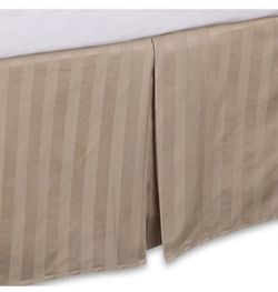 Wamsutta pima scott 500 thread count stripe taupe 54x75 inch 15 inch drop full size
