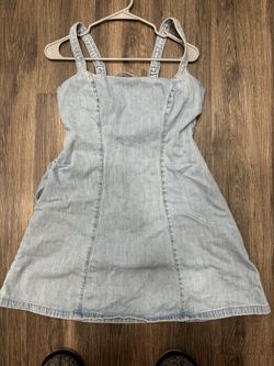 Teen Denim Backless Dress