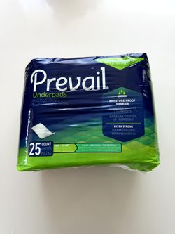 Unopened Prevail Disposable Underpad (Large) - 25 count