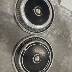 Cadillac Eldorado Wheel Cover Hubcap Black 1(contact info removed) 1(contact info removed) 75- Lot Of 2 As Is