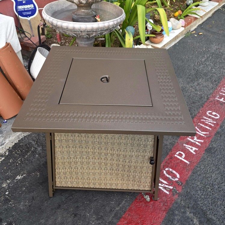 New 28"×28×25" Fire Pit The Gas Propane Brown Color 50,000 BTU