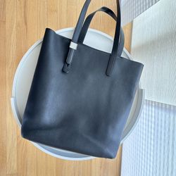 Minimal Black Leather Tote ($50)