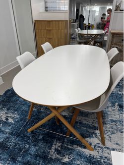 IKEA wood table with 4 chair