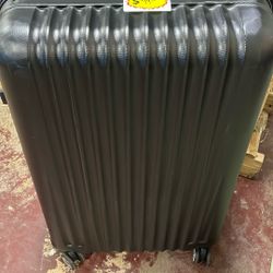 HIKOLAYAE - Luggage 5-Piece Sets, Vertical Stripe Luggage Set with Spinner Wheels Durable Lightweight Travel Set Black HIKOLAYAE - Luggage 5-Piece Set