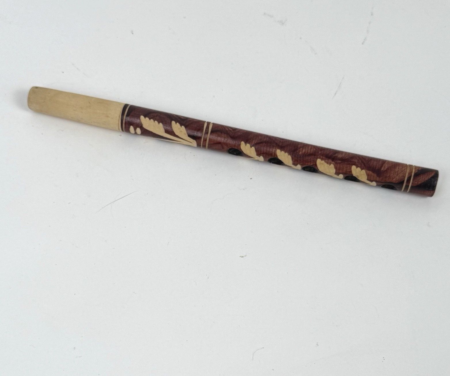 Ukranian Wooden Flute 5 Hole Wind Instrument Sopilka Vintage Musical Hand-Carved