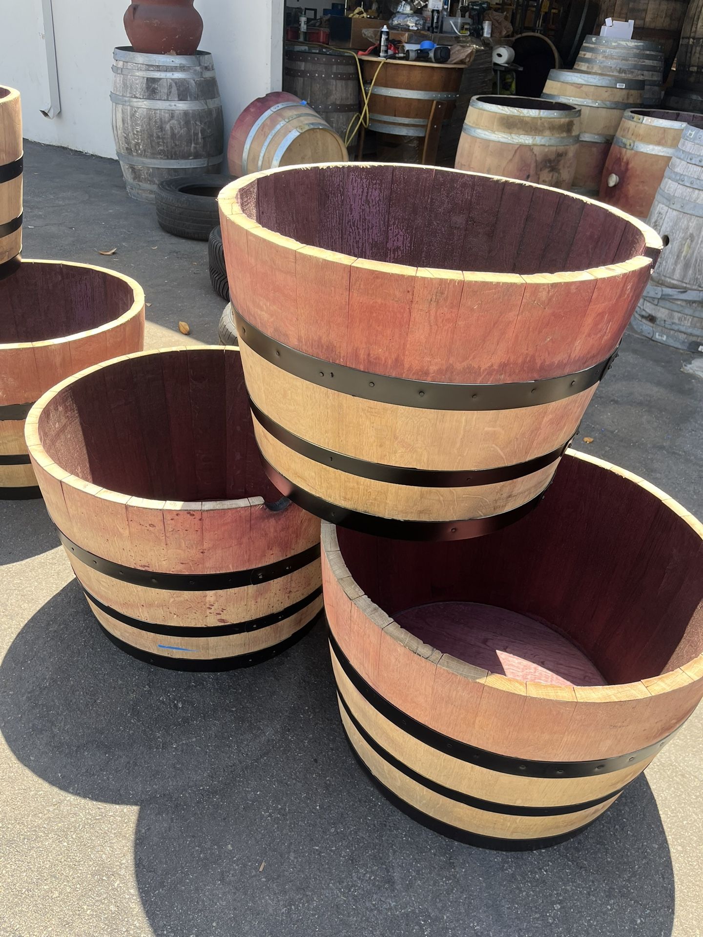 High Quality Empty Wine Barrel Planters For Sale