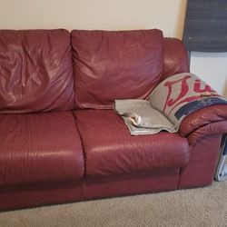 Red Leather Couch 
