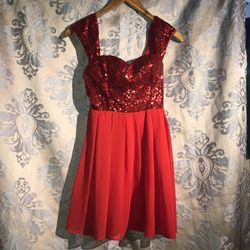 Red Sequin Sweetheart Cocktail Dress by Windsor