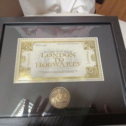 Harry Potter Ticket And Coin Framed