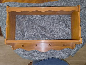 Vintage Wall Shelf with Peg Hooks