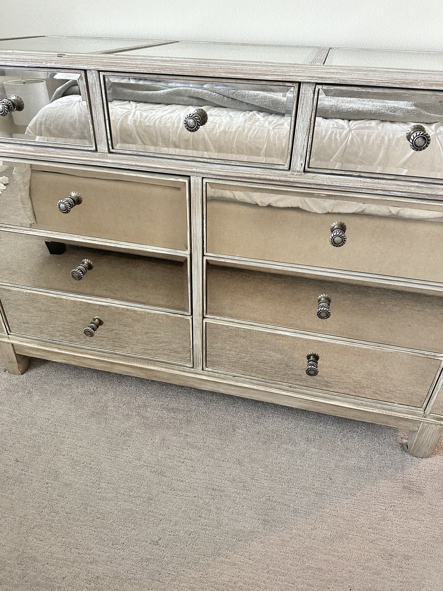 PIER 1 HAYWORTH MIRRORED 9 DRAWER DRESSER