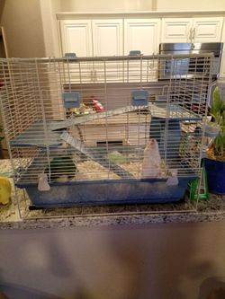 Blue HAMSTER GATED CAGE ! GREAT CONDITION 20*12