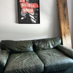 Green Leather Loveseat