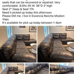 Free Sectional Faux LeatherSofa 