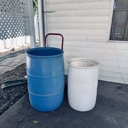 Water Barrels White And Light Blue