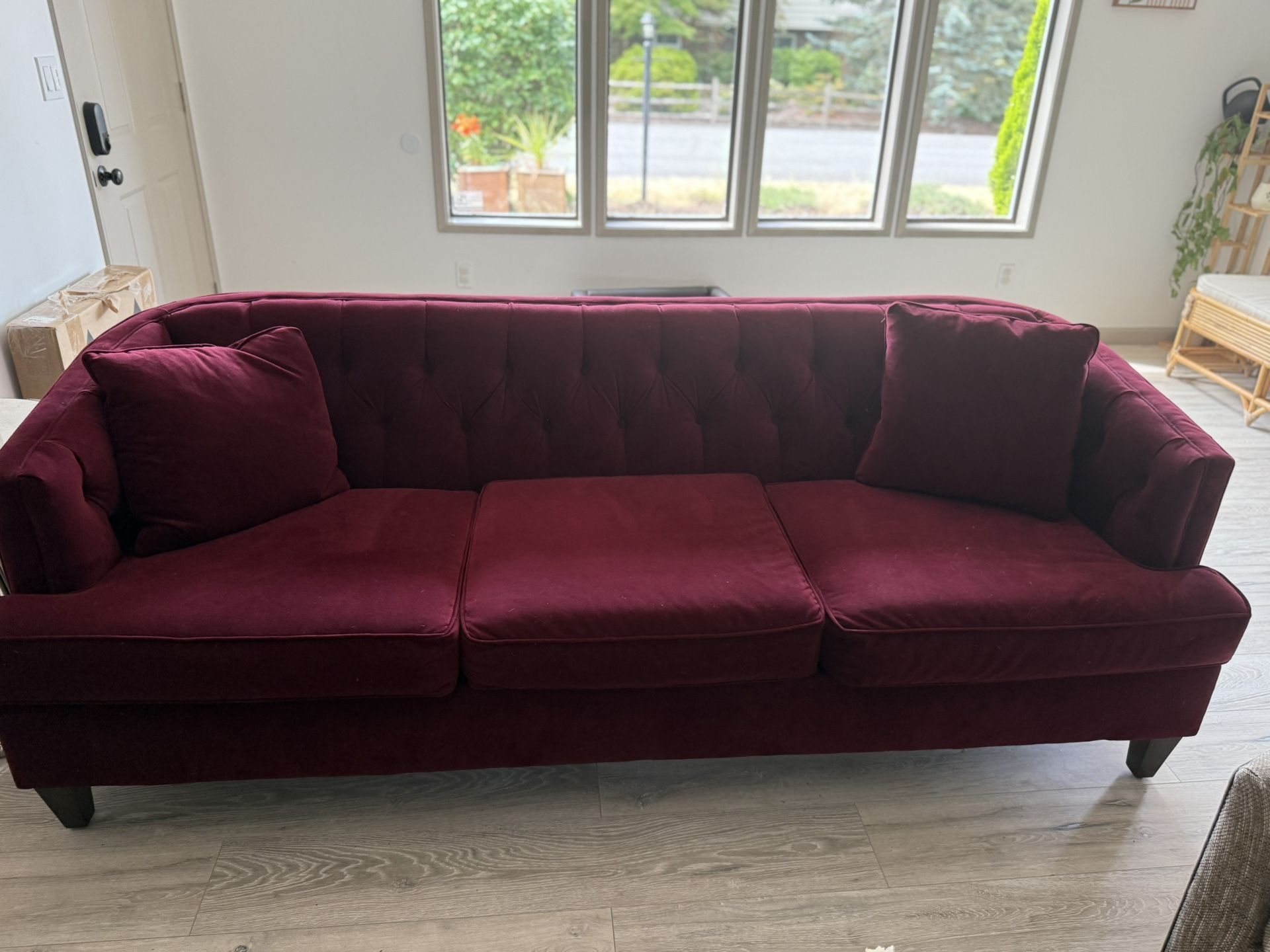 Red Suede Sofa