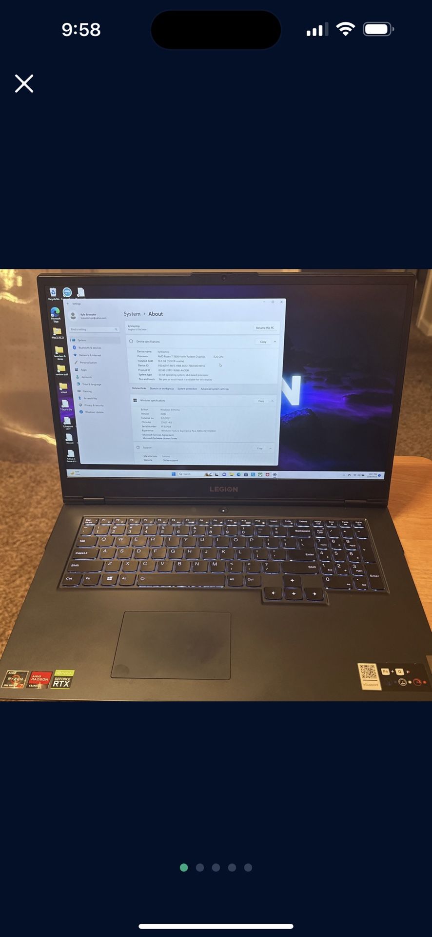 Lenovo Legion Laptop With 3070