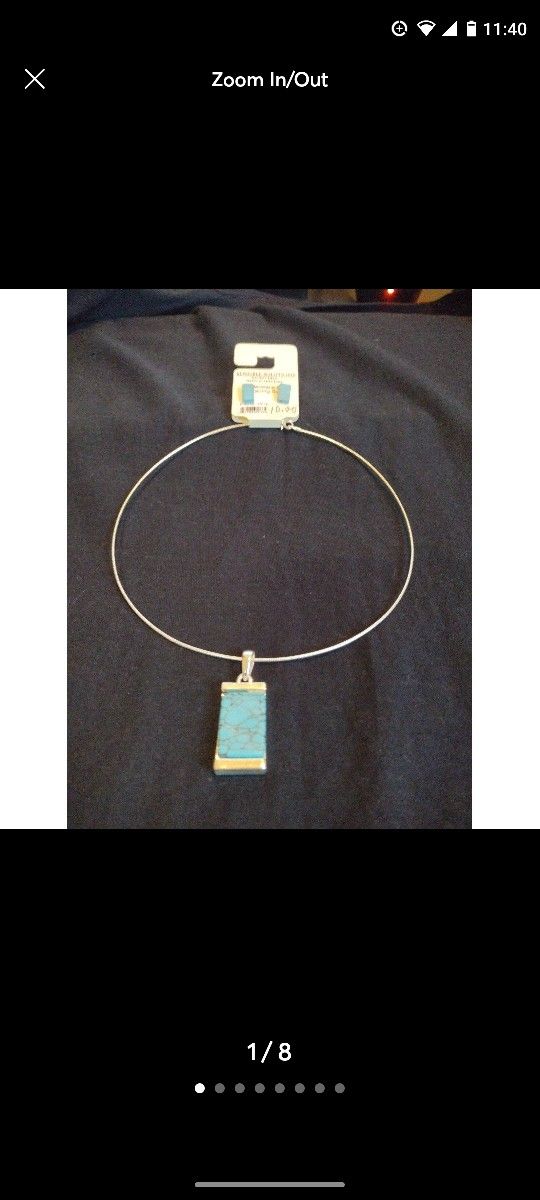 Nickel Free Hypoallergenic Silvertone Choker w Earrings