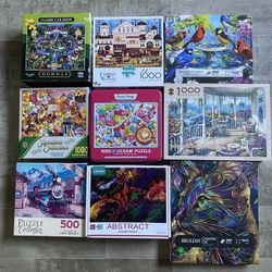 Lot of 9 Jigsaw Puzzles *Read Description