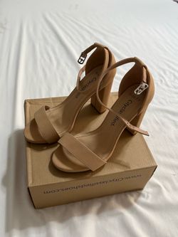 Open Toe Ankle Strap Block Heels