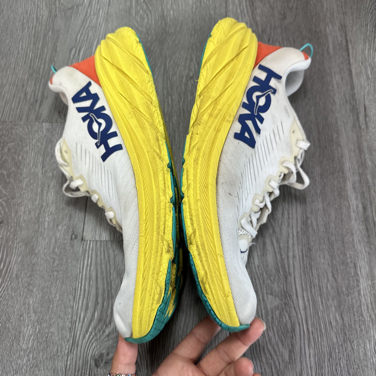 Hoka Rincon 3 Mens 10.5 D White Eggnog Yellow Running Shoes Sneaker 1119395 Hoka One One Rincon 3 Shoes Mens Size 12.5D | Mercari main image 4
