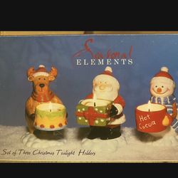 Set Of 3 Christmas Candle Holder - Christmas Gift