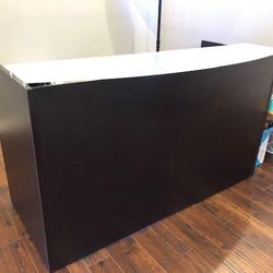 Reception desk with glass top